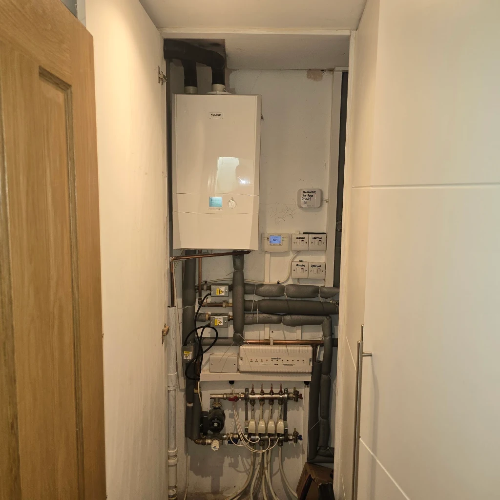 FHP boiler and hot-water system installation